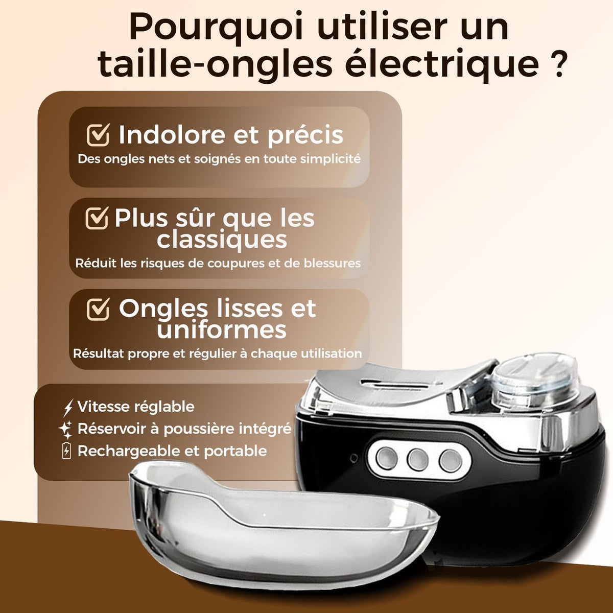 NailSafe - Des ongles soignés grâce à notre système de coupe et lissage intégré