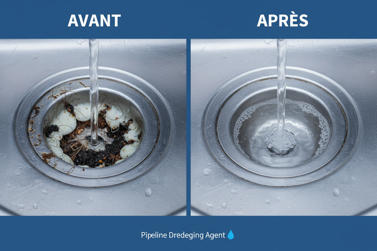 Avant Après - Évier de cuisine débouché